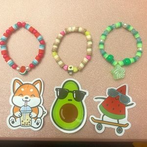 3 Pack Heishi Clay Bead Bracelets